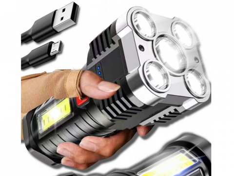 Accesorii supravietuire padure - Lanterna Puternica cautare, offroad , COB ,