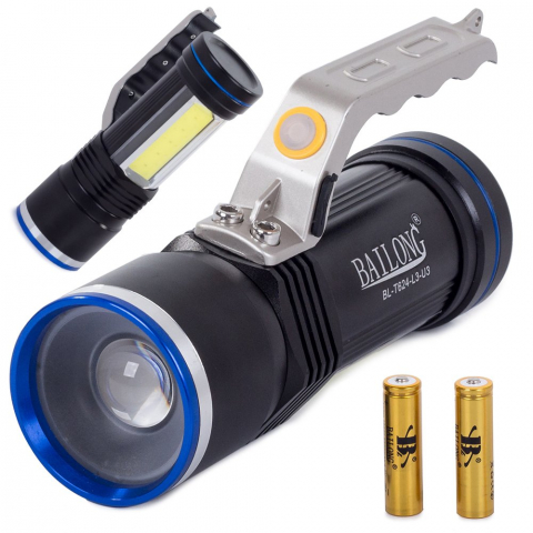 Accesorii supravietuire padure - Lanterna Puternica cautare, police, offroad , COB, din aluminiu,functie zoom, iluminare 400metri, lanterna militara
