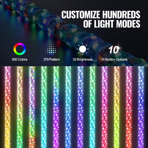 LED Whip Light 2buc  91cm  RGB Antenă spirală Lumină Aplicație de la distanță ATV UTV RZR, canam, cfmoto,polaris [3]