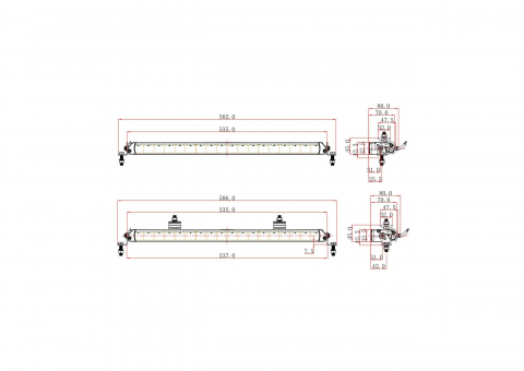 Ledbar offroad 54cm / 5700k 11000Lm (18 Led Osram x 5W) 120W 7Amp/ Bara Led/ Proiector Led [2]