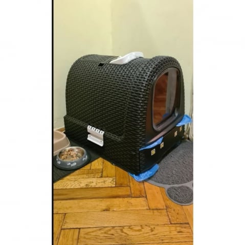 Litiera cu usa batanta, antracit, 51x38x40 cm, Strend Pro Premium [3]