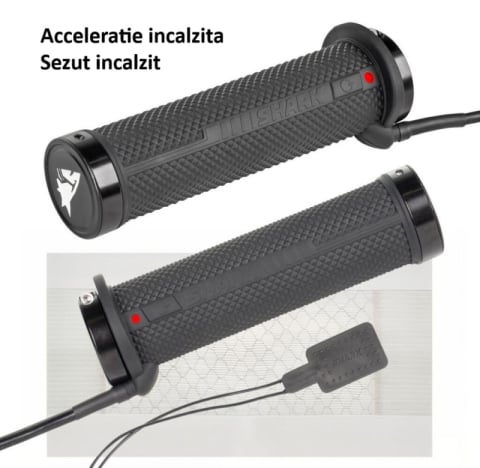 Manere Incalzite - Manere cu acceleratie si sezut incalzite atv, shark, cu acceleratie incalzita inclusa