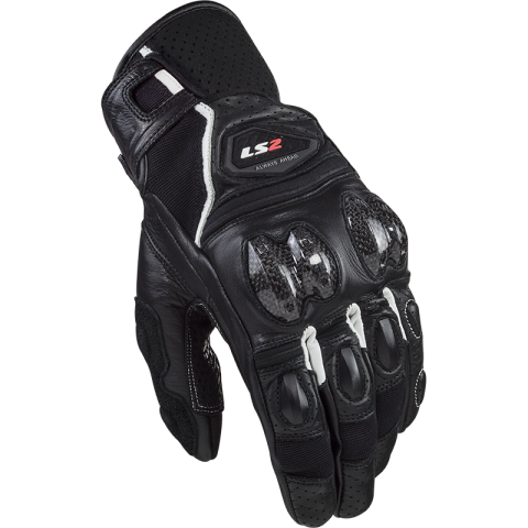 Echipamente Moto, ATV și Off-Road - Mănuși Moto LS2 Spark 2 Leather Black White Carbon Racing
