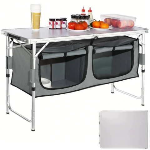 Mobilier Camping - Masa camping pliabila 3 inaltimi reglabile statie gatit portabila