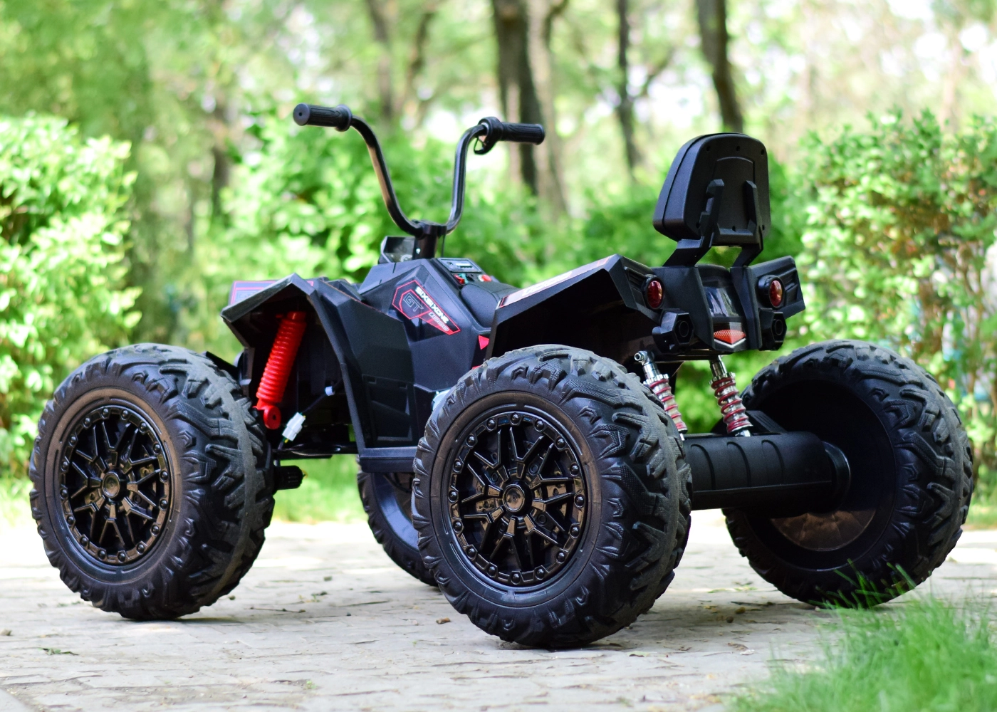 Masina copii ATV electric MonsterQuad 400W, 24V, 14Ah, echipare PREMIUM, Negru , copii [3]