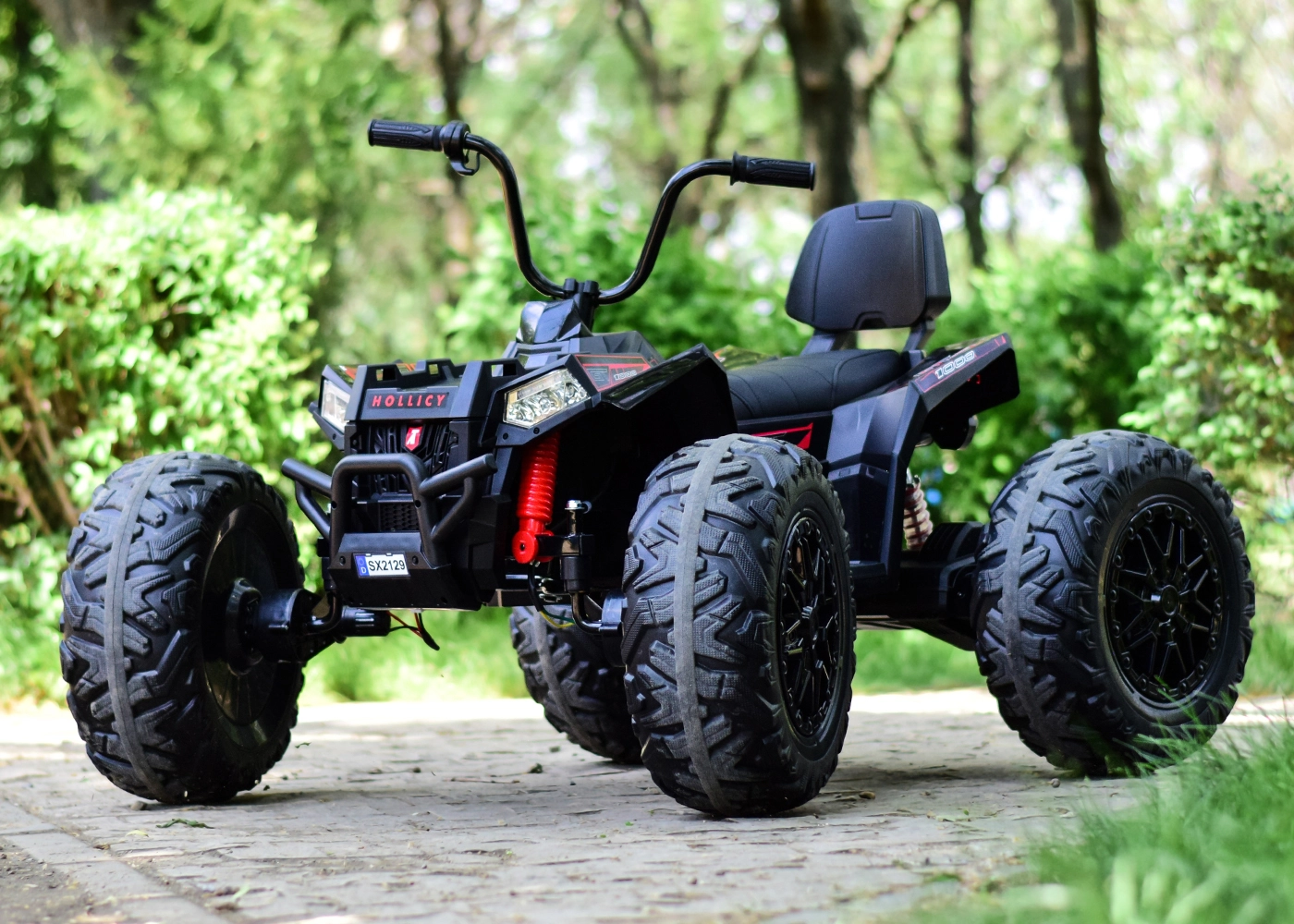 Masina copii ATV electric MonsterQuad 400W, 24V, 14Ah, echipare PREMIUM, Negru , copii [1]