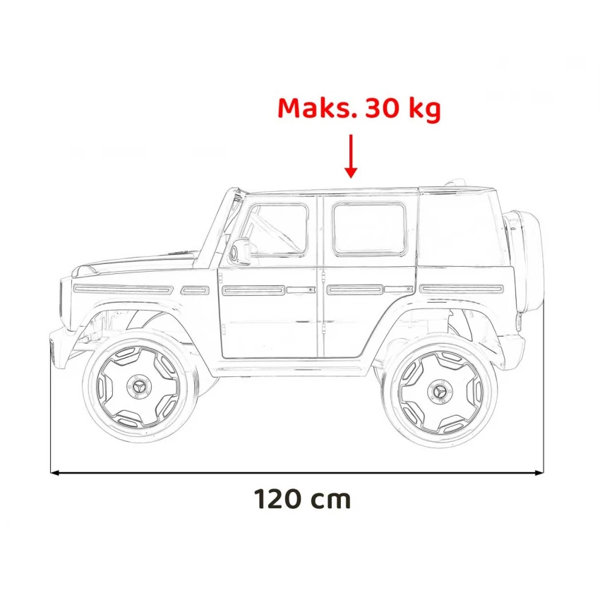 Mercedes EQG electric copii 24V 800W argintiu cu telecomandă și roți EVA [8]