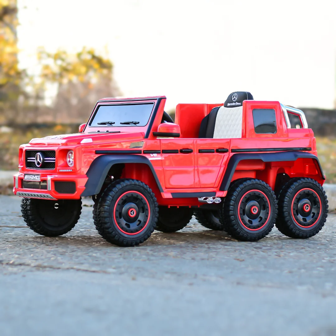 Masinuta electrica Mercedes G63 6x6 210W 12V 10Ah Premium, rosie , ATV COPII, COPII [4]
