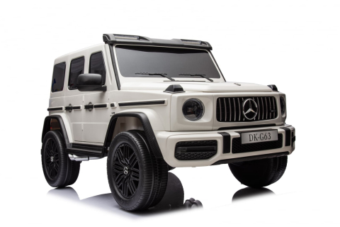 Masinute Electrice pentru Copii - Mașinuță electrică Mercedes G63 albă 2 locuri 4x4 800W față