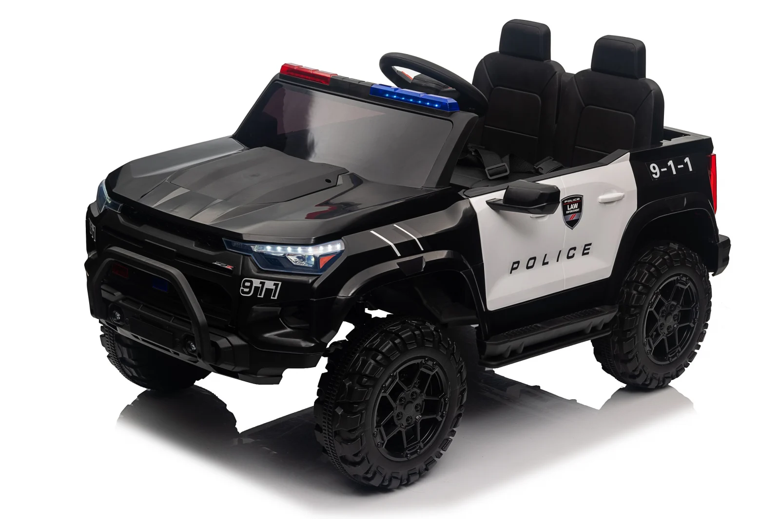 Masinuta electrica PolicePatrol 800W 24V 4x4 pentru copii 2 locuri neagra, Premium, atv copii, masinuta [4]