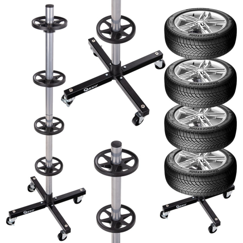 Accesorii supravietuire padure - Raft de depozitare pentru roti,cu roți , metalic