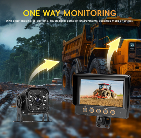 Monitor auto cu cameră marsarier wireless 7 inch pentru offroad și utilaje [2]