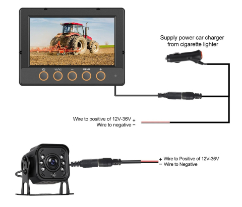 Monitor auto cu cameră marsarier wireless 7 inch pentru offroad și utilaje [4]