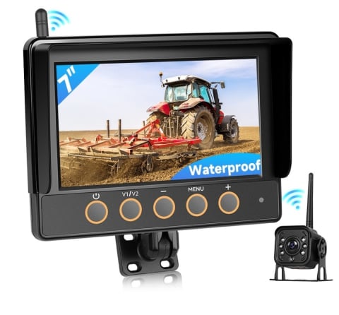 Monitor cu camera marsalier wireless - Monitor auto cu cameră marsarier wireless 7 inch pentru offroad și utilaje