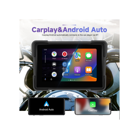 Sistem navigație cu CarPlay și 2 camere pentru ATV, UTV și motociclete [4]