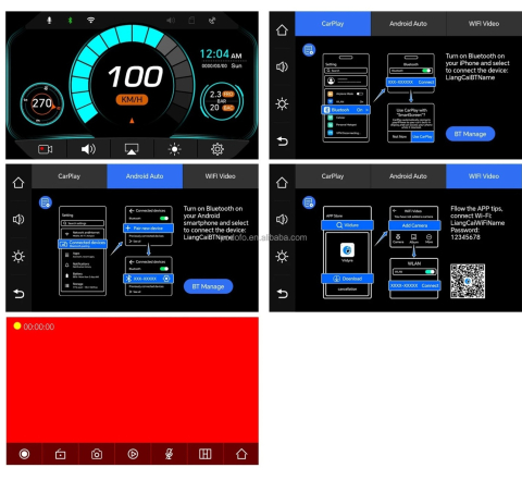Sistem navigație cu CarPlay și 2 camere pentru ATV, UTV și motociclete [3]