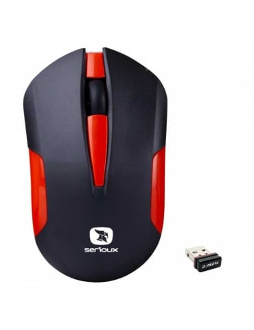 Mouse - Mouse Optic Serioux Drago 300, USB Wireless, Red