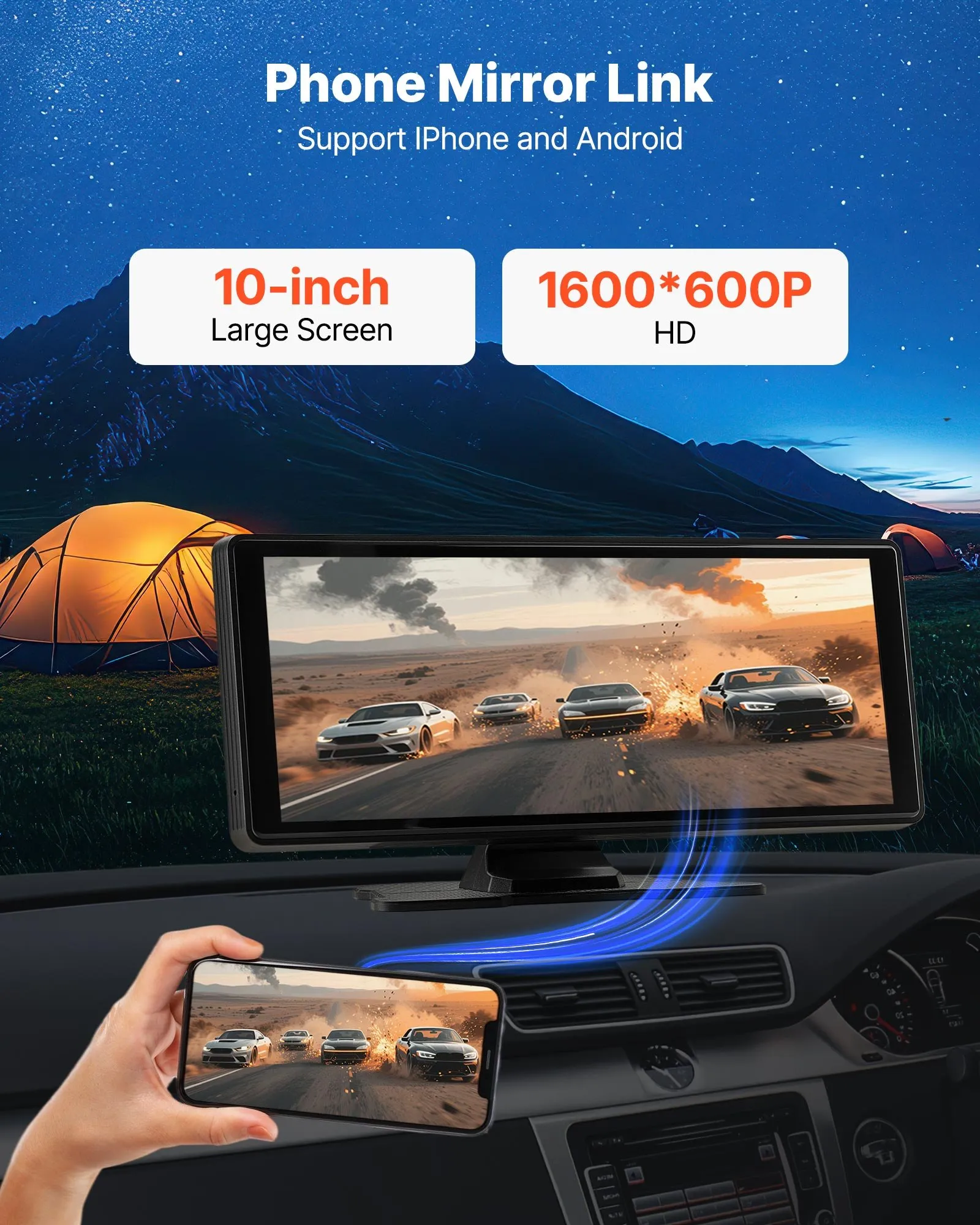 Navigatie Auto Multimedia Android, Apple CarPlay, Bluetooth, Transmitator FM, Negru [3]