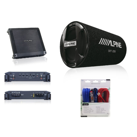 Car Audio - Pachet Car Audio cu Subwoofer Tub 30 cm, Amplificator 2 Canale și Kit Cabluri | Moka GSM