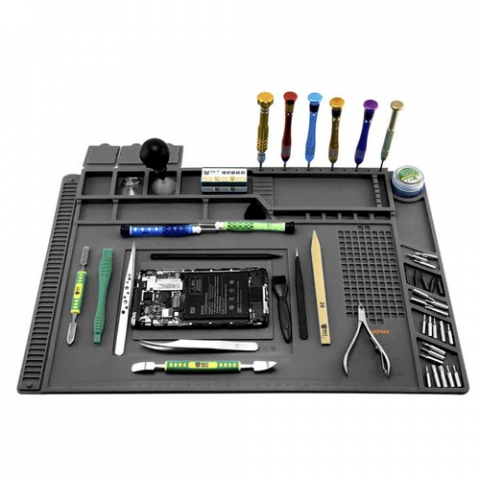 Pad Silicon banc lucru profesional service gsm ,organizator, 30x45cm , negru [4]
