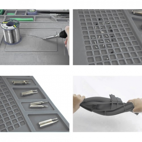 Pad Silicon banc lucru profesional service gsm ,organizator, 30x45cm , negru [5]