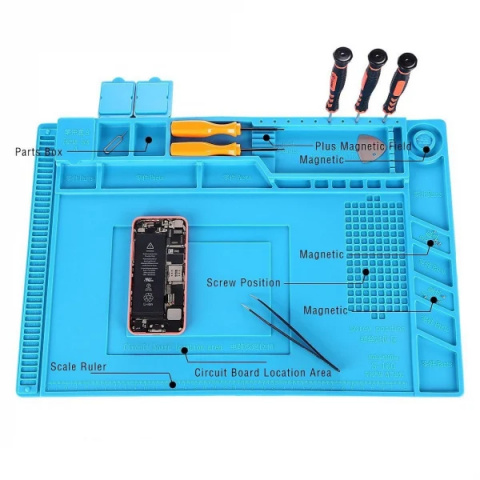 Aparatura Service - Pad Silicon banc lucru profesional, magnetic 46 x 30cm