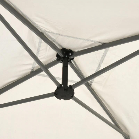Pavilion/foisor pentru gradina/terasa, cadru metalic, cu plasa pentru insecte, inaltime ajustabila, maro, 3x3x2.7 m [4]