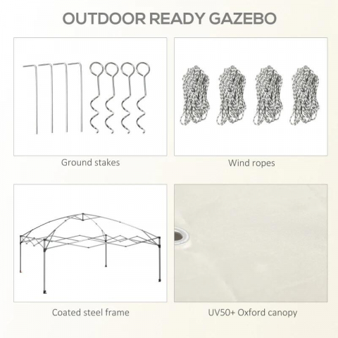 Pavilion/foisor pentru gradina/terasa, cadru metalic, cu plasa pentru insecte, inaltime ajustabila, maro, 3x3x2.7 m [6]