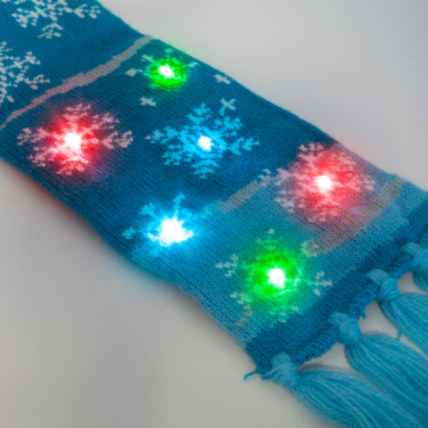 Fular de craciun cu led-uri, luminos, 100cm, Albastru [1]