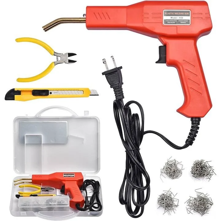 Auto - Pistol sudură plastic cu 4 tipuri de capse și cutie de transport – Moka-GSM