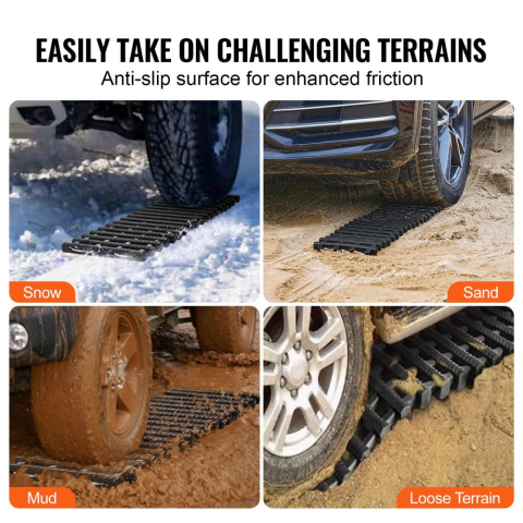 Plăci de recuperare off-road 7 tone, TPR rulabile, set 2 bucăți cu huse, negre [2]