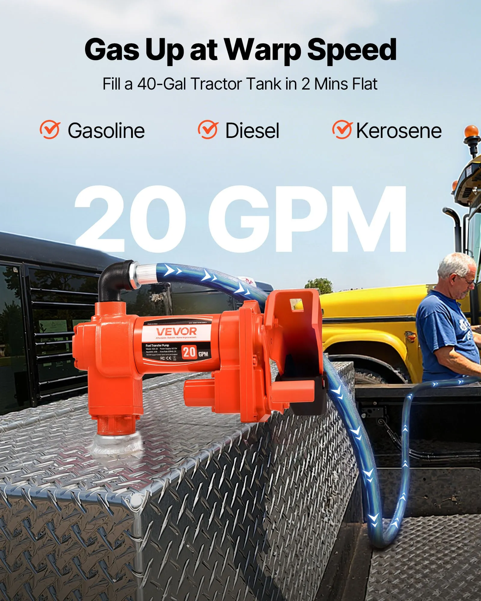 Pompa Transfer Combustibil 12V 76L Min Profesională pentru Motorină și Benzină [4]