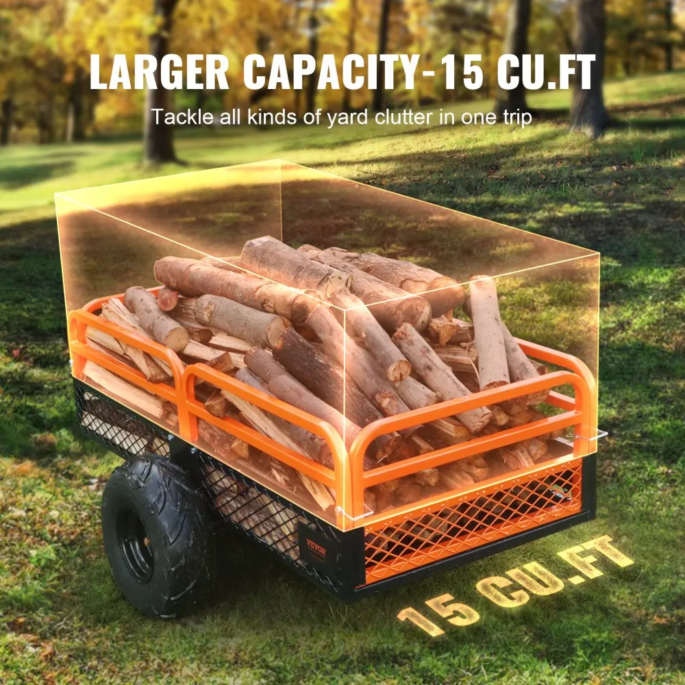 Remorcă Basculabilă Heavy Duty 680kg pentru Tractor de Tuns Gazon și ATV [2]