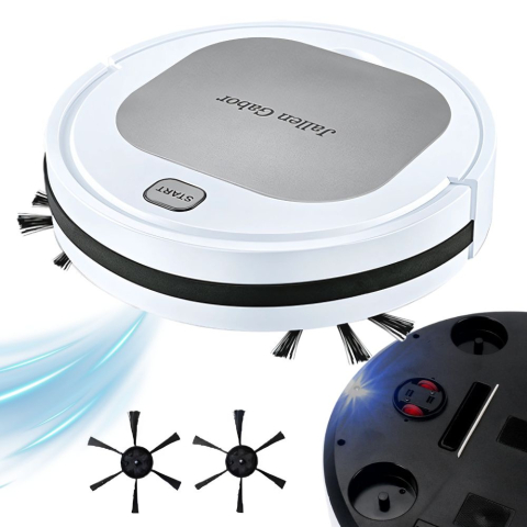 Aspiratoare - Robot Aspirator Automat Wireless cu Funcție Mop | Curățare Inteligentă | Autonomie 90 Min | Încărcare USB | Pentru Parchet, Gresie și Laminat
