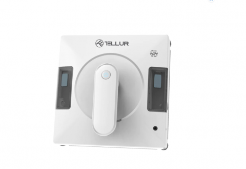 HOME - Robot curatare geamuri WiFi Tellur Smart, TLL331541, 72W, control prin WI-FI, doua rezervoare apa, anti cadere, alb