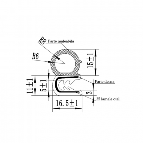 Rola cheder universal cu inserţie metalică 10 metri – etanşare uşi, capotă, portbagaj [1]