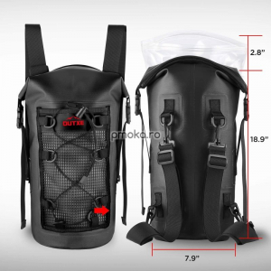 Rucsac OUTXE IPX7 100% Waterproof TPU 10L Backpack Black, impermeabil [3]