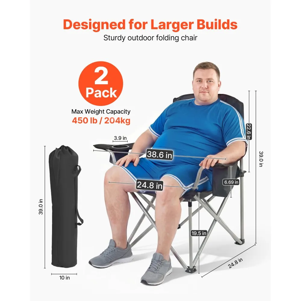 Scaun camping XXL pliabil 204kg cu suport pahar si geanta frigorifica [1]