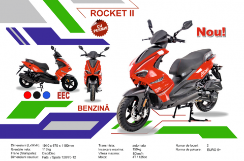 Scuter benzina Scuter ROCKET 2 motor 8.4 CP benzina 4T 125 cmc viteza 85 km/h, necesita permis [1]