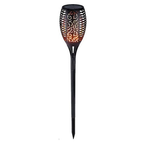 Lampa solara LED, Pentru gradina, 60 cm, Efect de flacara, Pentru exterior, Negru [3]