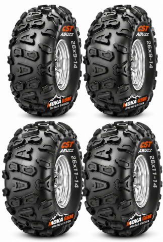 Set 4 Anvelope ATV cu Transport Gratuit - Set 4 anvelope ATV CST Abuzz 26x9-14 + 26x11-14, cauciucuri
