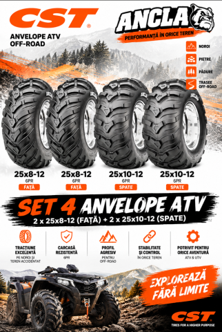 Anvelope atv, utv - Set 4 Anvelope ATV CST Ancla 25x8-12 + 25x10-12 6PR