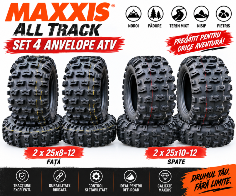Set 4 Anvelope ATV Maxxis All Track 25x8-12 + 25x10-12 [2]