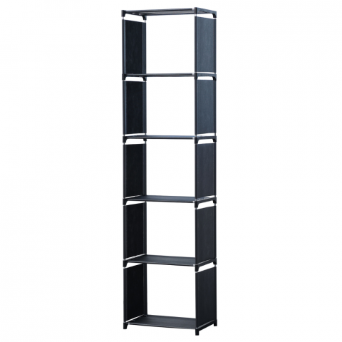 Raft multifuncțional cu 5 straturi și suport de depozitare (42x153cm) - negru [2]