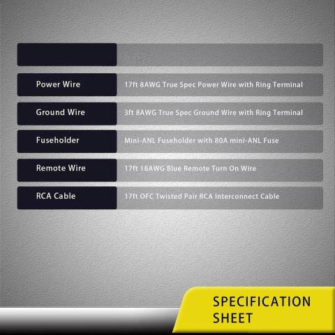 Set cablu si siguranta pentru amplificator auto subwoofer activ [5]