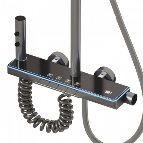 Set de duș smart, iHunt C6, Display LED, buton temperatură apă, 4 moduri de curgere, ajustabil/ Panou dus [2]