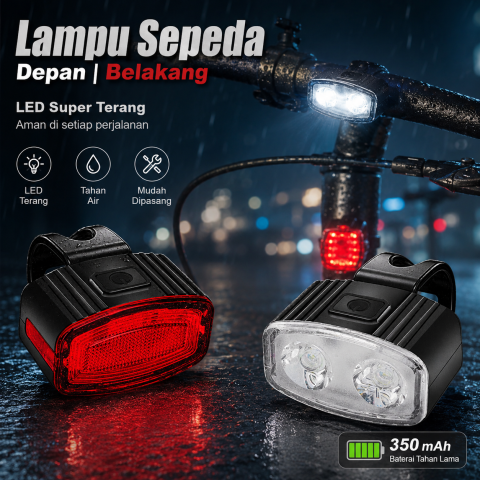 Set Far și Stop Bicicletă LED cu Încărcare USB Reîncărcabil [1]