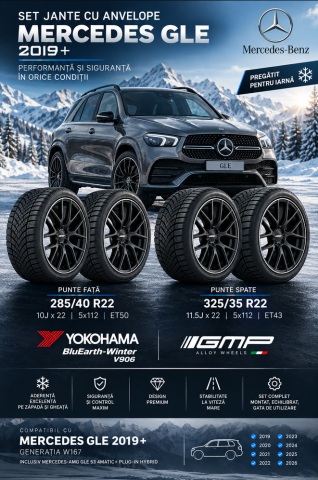 Set Jante cu Anvelope Mercedes - Set Jante Mercedes GLE 2019+ R22 cu Anvelope Iarnă Yokohama