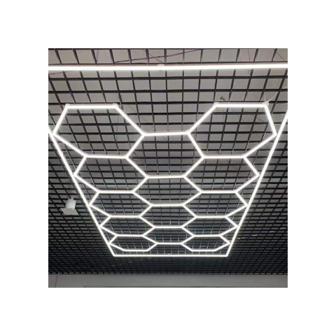 lumini led hexagonale garaj service auto 615w 6000k tavan detailing showroom [3]