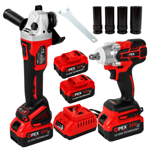Accesorii supravietuire padure - Set Profesional 2 în 1 Polizor Unghiular + Cheie de Impact cu Acumulator